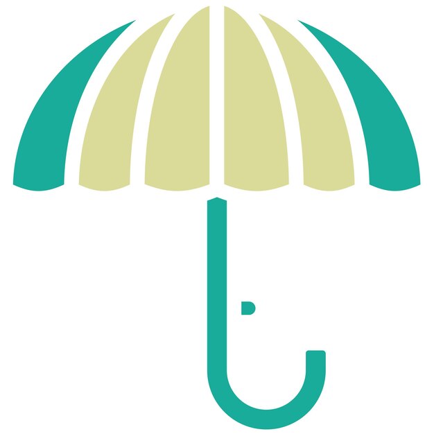 Ilustración del icono vectorial del paraguas del conjunto de iconos de otoño
