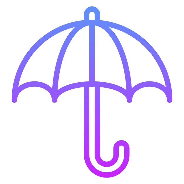 Ilustración del icono vectorial del paraguas del conjunto de iconos de primavera
