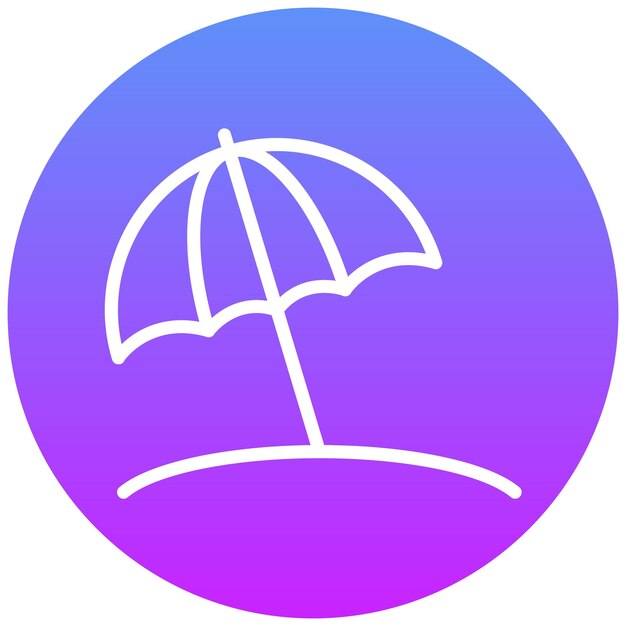 Ilustración del icono vectorial del paraguas de playa del conjunto de iconos de Outdoor Fun
