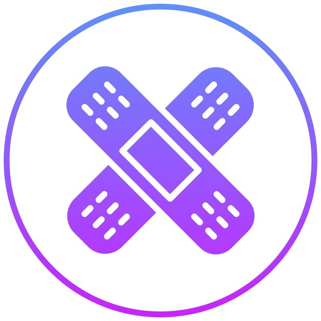 Ilustración del icono vectorial de parche del conjunto de iconos de costura