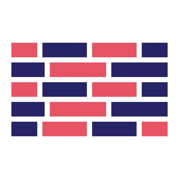 Ilustración de icono vectorial de pared de ladrillo del conjunto de iconos de ingeniería
