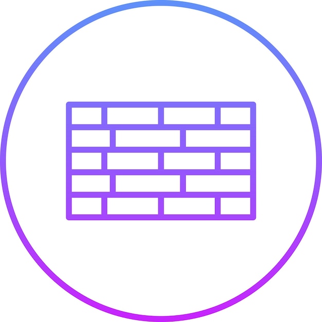 Ilustración de icono vectorial de pared de ladrillo del conjunto de iconos de ingeniería