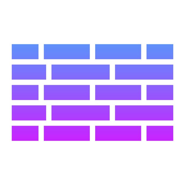 Ilustración de icono vectorial de pared de ladrillo del conjunto de iconos de ingeniería