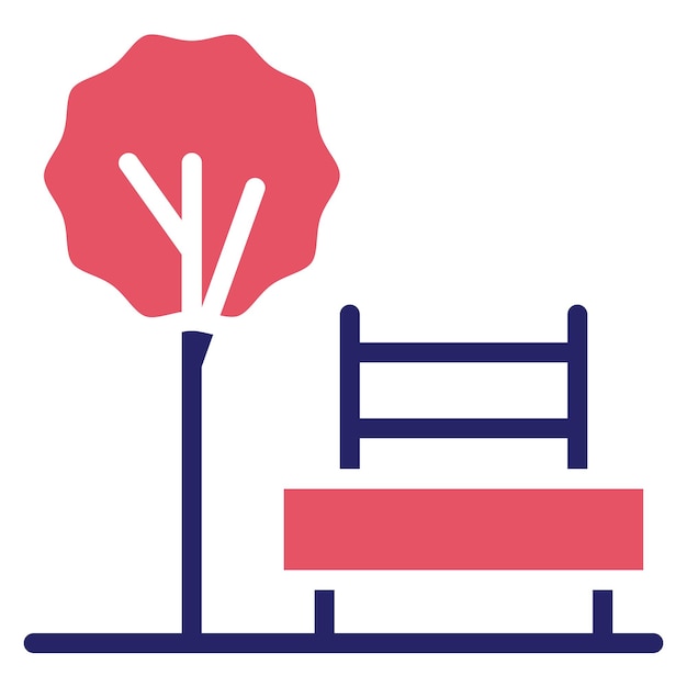 Ilustración del icono vectorial del parque del conjunto de iconos de los elementos de la ciudad