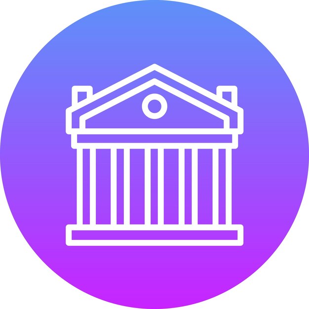 Ilustración del icono vectorial del Partenón del conjunto de iconos de la civilización antigua