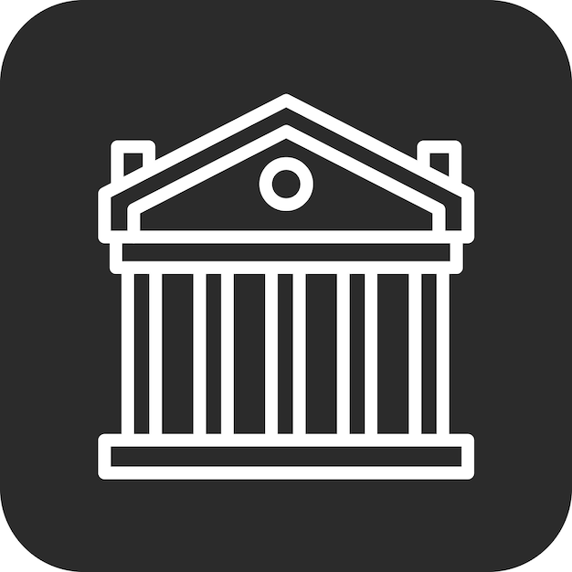Ilustración del icono vectorial del Partenón del conjunto de iconos de la civilización antigua