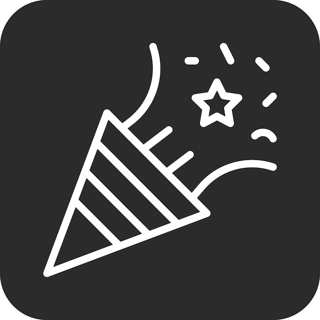 Ilustración del icono vectorial de Party Popper del conjunto de iconos del Año Nuevo