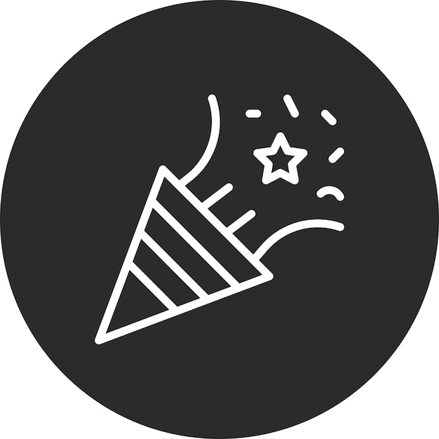 Ilustración del icono vectorial de Party Popper del conjunto de iconos del Año Nuevo