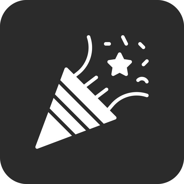 Ilustración del icono vectorial de Party Popper del conjunto de iconos del Año Nuevo