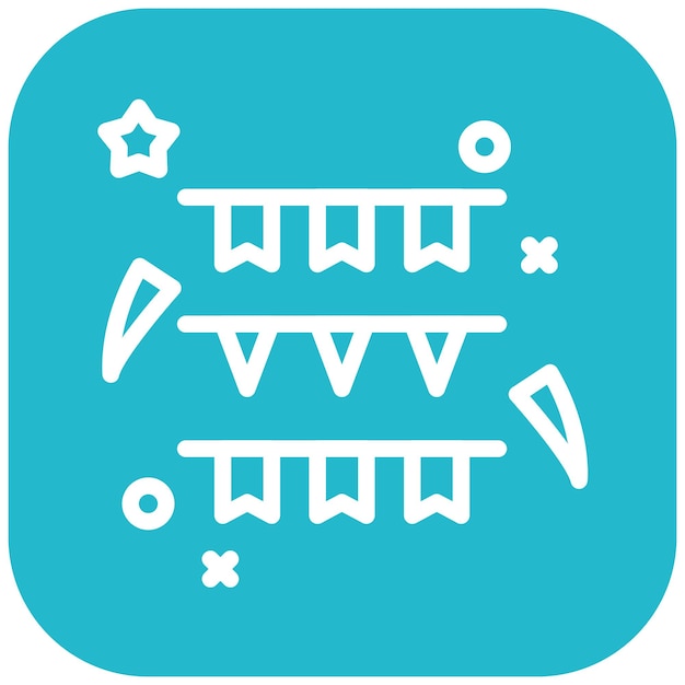 Ilustración del icono vectorial de Party Streamers del conjunto de iconos de Festa Junina
