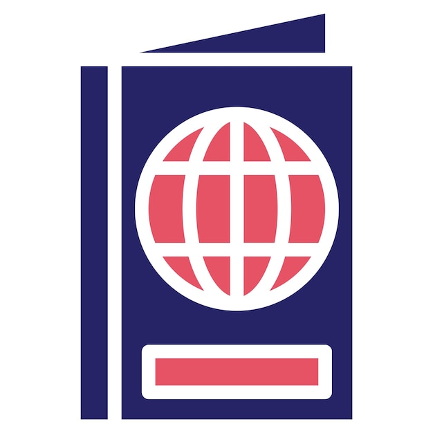 Ilustración del icono vectorial del pasaporte del conjunto de iconos de aviación