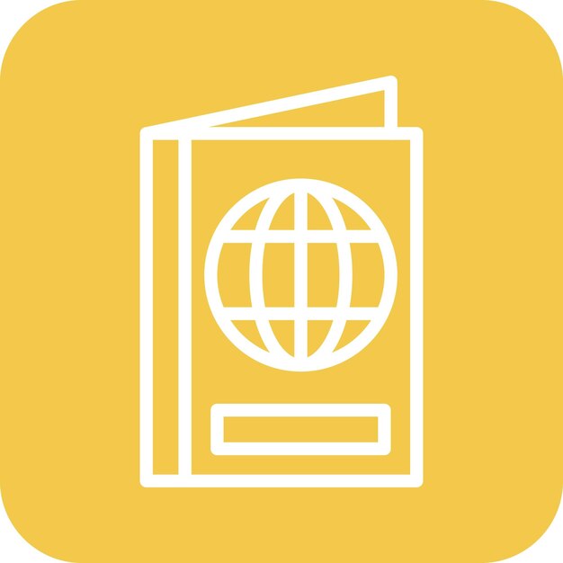 Ilustración del icono vectorial del pasaporte del conjunto de iconos de aviación