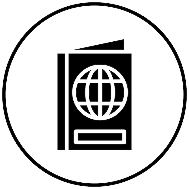 Ilustración del icono vectorial del pasaporte del conjunto de iconos de aviación