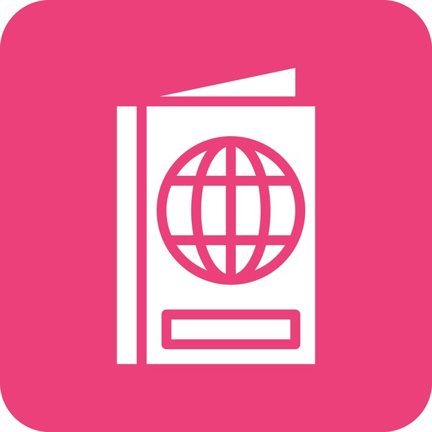 Ilustración del icono vectorial del pasaporte del conjunto de iconos de aviación