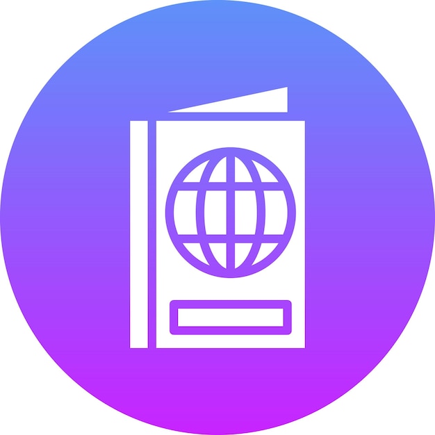 Ilustración del icono vectorial del pasaporte del conjunto de iconos de aviación