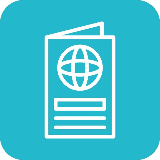 Ilustración del icono vectorial del pasaporte del conjunto de iconos de gestión de hoteles