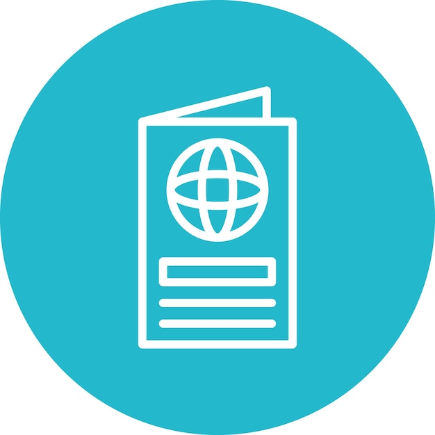 Ilustración del icono vectorial del pasaporte del conjunto de iconos de gestión de hoteles