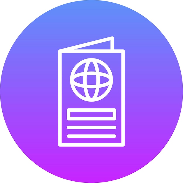 Ilustración del icono vectorial del pasaporte del conjunto de iconos de gestión de hoteles