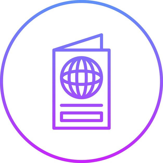 Ilustración del icono vectorial del pasaporte del conjunto de iconos de Inmigración