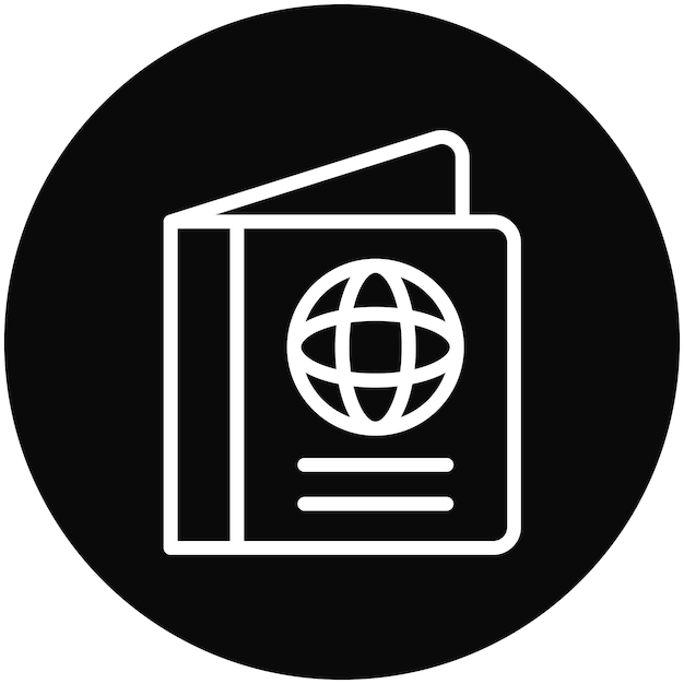 Ilustración del icono vectorial del pasaporte del conjunto de iconos de planificación de vacaciones