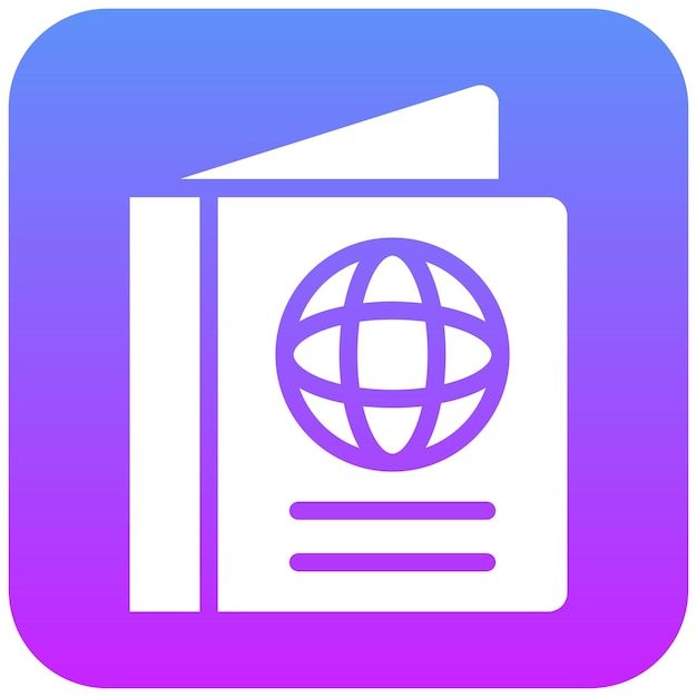 Ilustración del icono vectorial del pasaporte del conjunto de iconos de planificación de vacaciones