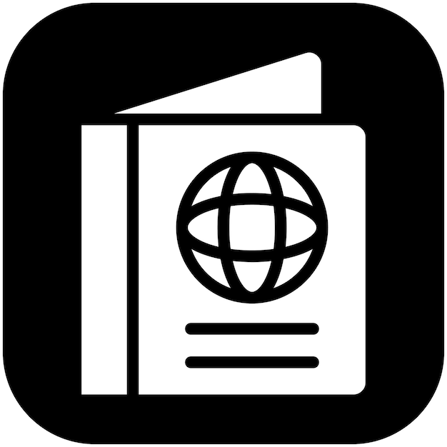 Ilustración del icono vectorial del pasaporte del conjunto de iconos de planificación de vacaciones