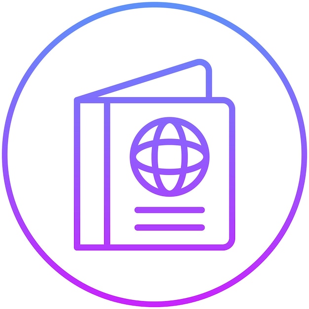 Ilustración del icono vectorial del pasaporte del conjunto de iconos de planificación de vacaciones