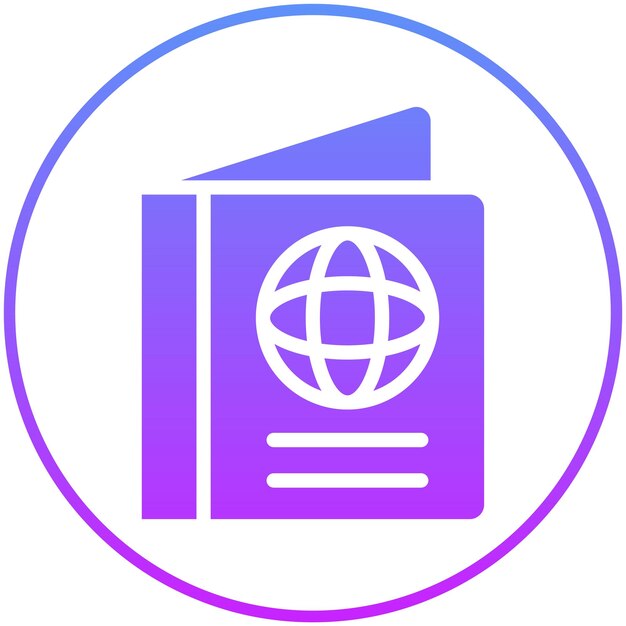Ilustración del icono vectorial del pasaporte del conjunto de iconos de planificación de vacaciones