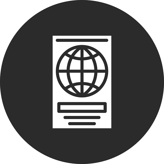 Ilustración del icono vectorial del pasaporte del conjunto de iconos de servicios hoteleros