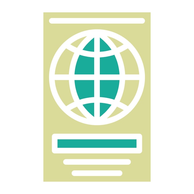 Ilustración del icono vectorial del pasaporte del conjunto de iconos de servicios hoteleros