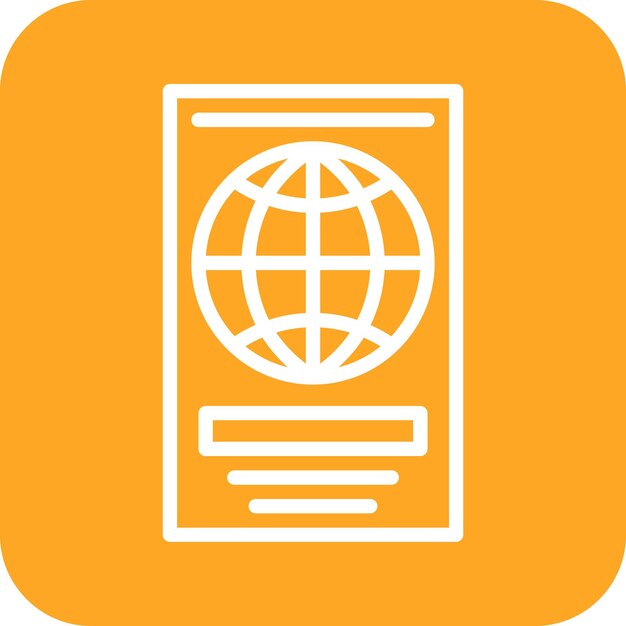 Ilustración del icono vectorial del pasaporte del conjunto de iconos de servicios hoteleros