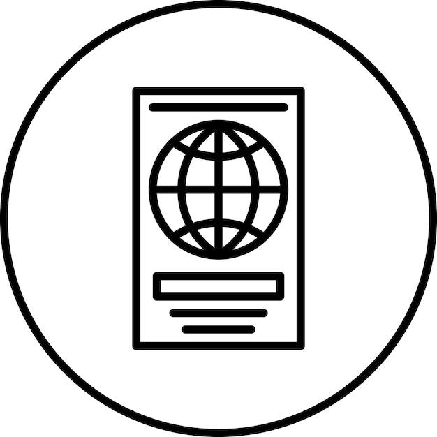 Ilustración del icono vectorial del pasaporte del conjunto de iconos de servicios hoteleros
