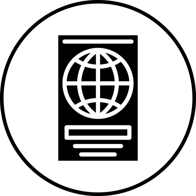 Ilustración del icono vectorial del pasaporte del conjunto de iconos de servicios hoteleros