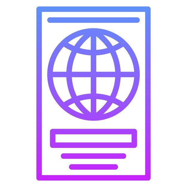 Ilustración del icono vectorial del pasaporte del conjunto de iconos de servicios hoteleros