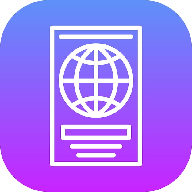Ilustración del icono vectorial del pasaporte del conjunto de iconos de servicios hoteleros