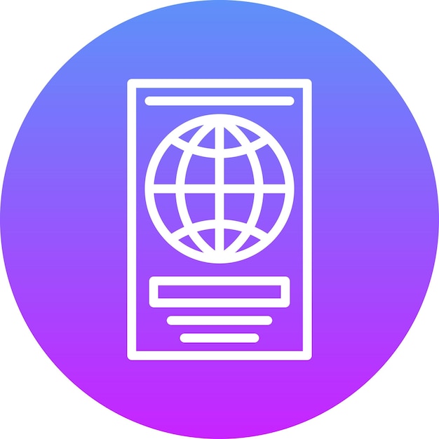 Ilustración del icono vectorial del pasaporte del conjunto de iconos de servicios hoteleros