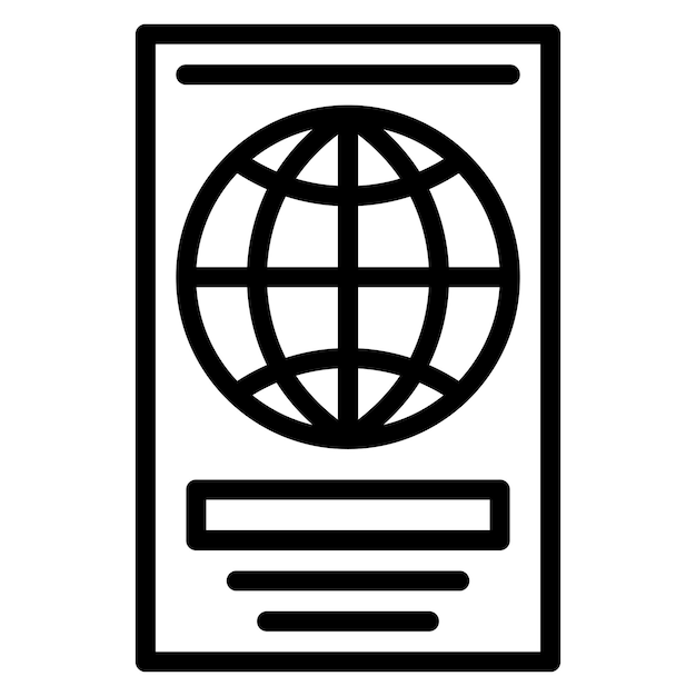Ilustración del icono vectorial del pasaporte del conjunto de iconos de servicios hoteleros