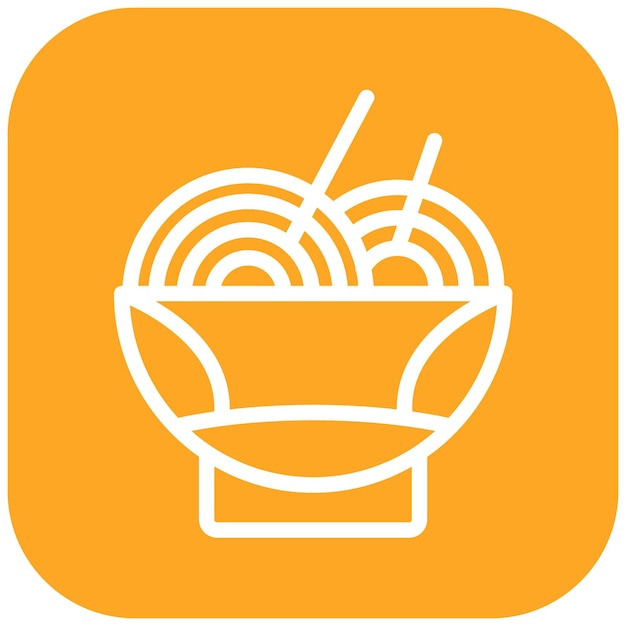 Ilustración del icono vectorial de pasta del conjunto de iconos de Italia