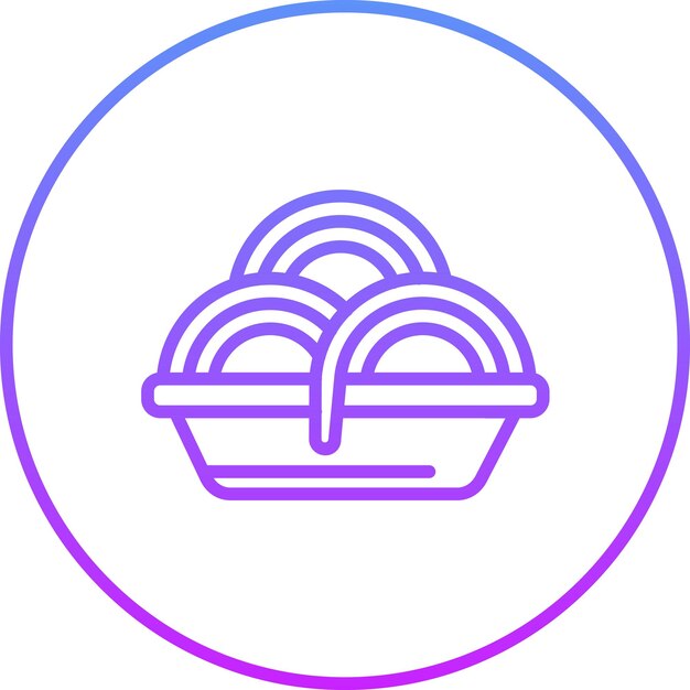 Ilustración del icono vectorial de pasta del conjunto de iconos del restaurante