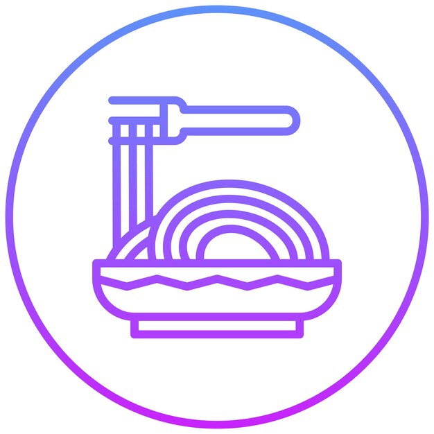 Ilustración del icono vectorial de la pasta del conjunto de iconos de World Cuisine
