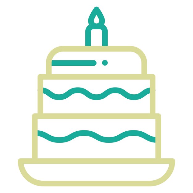 Ilustración del icono vectorial del pastel de bodas del conjunto de iconos de bodas