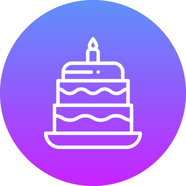 Ilustración del icono vectorial del pastel de bodas del conjunto de iconos de bodas
