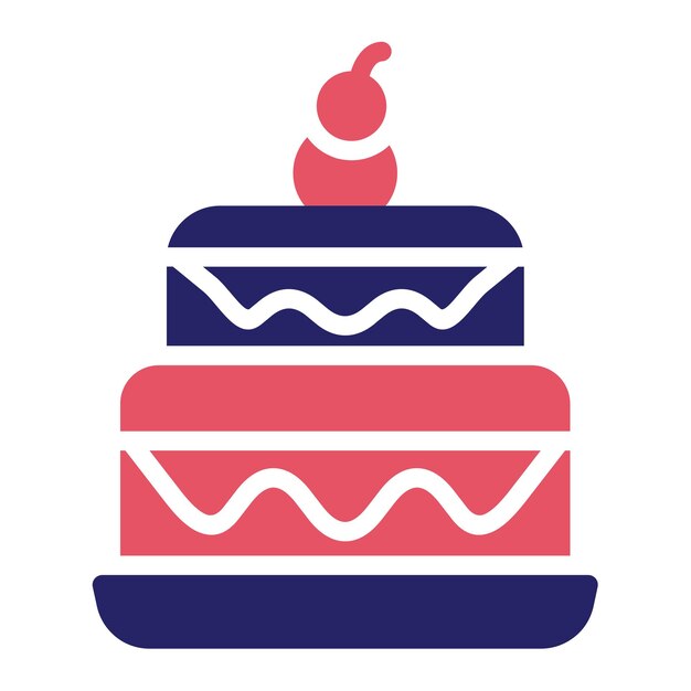 Ilustración del icono vectorial de pastel de dos capas del conjunto de iconos de dulces y caramelos