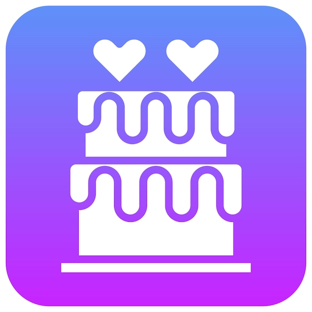 Ilustración del icono vectorial de pastel de dos capas del conjunto de iconos de fiesta y celebración