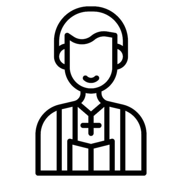 Ilustración del icono vectorial del pastor del conjunto de iconos de bodas