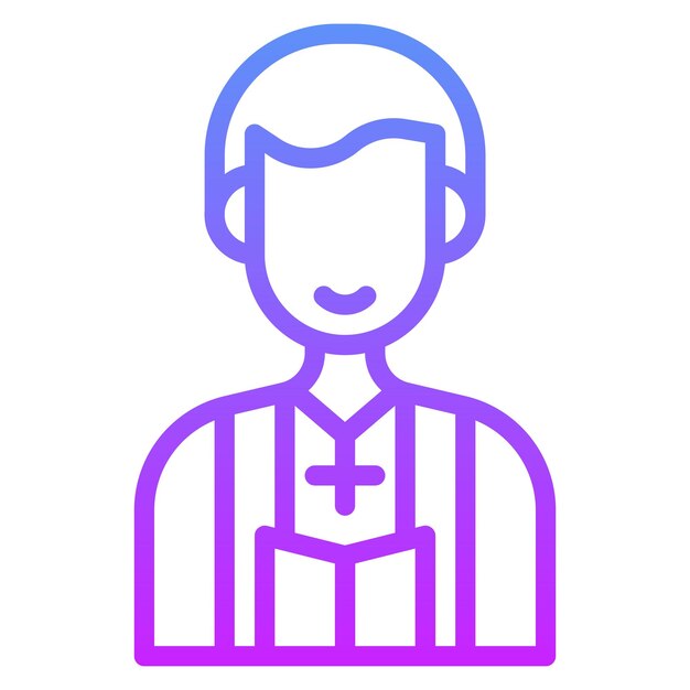 Ilustración del icono vectorial del pastor del conjunto de iconos de bodas