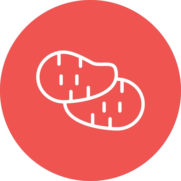 Ilustración del icono vectorial de las patatas del icono del pueblo