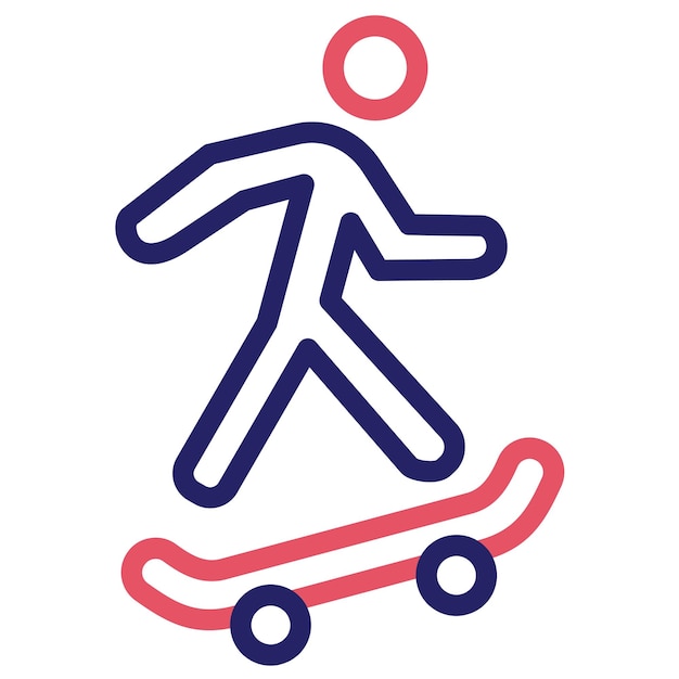 Ilustración del icono vectorial de patinaje del conjunto de iconos de aptitud física