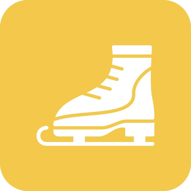 Ilustración del icono vectorial de patinaje sobre hielo del conjunto de iconos de invierno