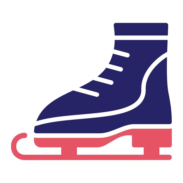 Ilustración del icono vectorial de patinaje sobre hielo del conjunto de iconos de invierno
